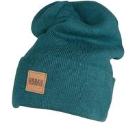 Urban Classics Leatherpatch Long Beanie Beanie petrol Onesize