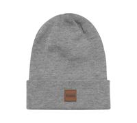 Urban Classics Leatherpatch Long Beanie Knitted hat, Gray, One Size