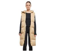 Urban Classics Long Hooded Puffer Vest Beige S Women