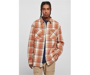 Urban Classics Long Oversized Checked Leaves Shirt Men Casual Shirt Checkered