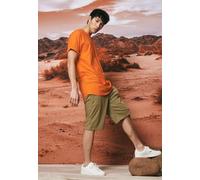 Urban Classics - Long Shaped Turnup Mandarin - T-Shirt - orange - S - 100% Cotton S