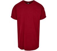 Urban Classics Men's Long Shaped Turnup Tee Casual T-Shirt for Men Long Cut Sizes XS-5XL, Brick red, XL