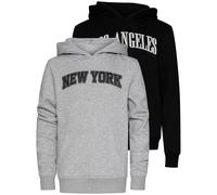 Urban Classics Los Angeles & New York Hoodie 2 Units Black,Grey 134-140 cm Boy