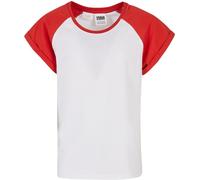 Urban Classics Mädchen T-Shirt Girls Contrast Raglan Tee White/Hugered