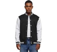 Urban Classics Men's 2-tone College Sweatjacket, Multicolour (Blk/White ), XXL