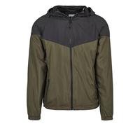 Urban Classics Men's 2-Tone Tech Windrunner Jacket, Blk/Dark Olive, 4XL