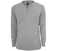 Urban Classics Men's Basic Henley L/S Tee Sweatshirt, Grey (Grey 111), X-Small