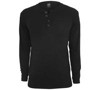 Urban Classics Men's Basic Henley Long Sleeve Sweatshirt Black M (UK)