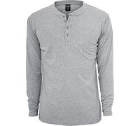 Urban Classics Men's Basic Henley L/S Tee Sweatshirt, Grey (Grey 111), M UK