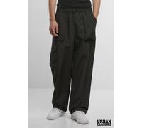 Urban Classics Mens Black Relaxed Fit Straight Leg Ripstop Cargo Trousers - Size Medium