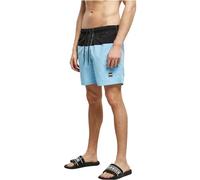 Urban Classics Men's Block Swim Shorts Trunks, Baltic Blue/Black, L