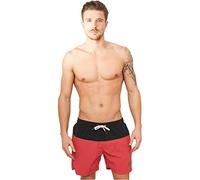 Urban Classics Men's Block Swim Shorts Trunks, Blk/Red, 4XL