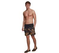 Urban Classics Men's Block Swim Shorts Trunks, Blk/Woodcamo, S