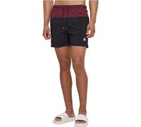 Urban Classics Men's Block Swim Shorts Trunks, Cherry/Black, L