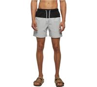 Urban Classics Men's Block Swim Shorts Trunks - Lightasphalt/Black - XS
