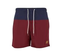 Urban Classics Men's Block Swim Shorts Trunks, Nvy/Burgundy, S