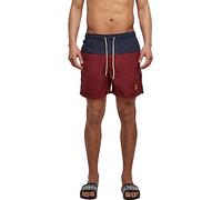 Urban Classics Men's Block Swim Shorts Trunks, Nvy/Burgundy, XL