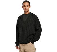 Urban Classics Men's Boxy Cardigan Sweatshirts, Black, L