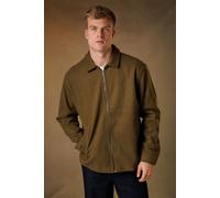 Urban Classics Men's Brushed Zip Through Collared Lightweight Jacket in Light Brown | Size: XL Urban Classics Light Brown XL