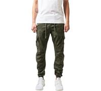 Urban Classics Men's Camo Cargo Jogging Pants Trouser, Olive Camo, 28