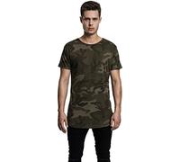 Urban Classics Men's Camo Shaped LongT-Shirt, Olive Camo , M