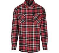 Urban Classics Men's Checked Roots Shirt, red/Black/White, L