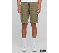 Urban Classics Men's Cotton Stretch Cargo Drawstring Shorts in Olive | Size: Small Urban Classics Olive S