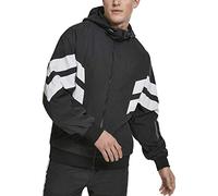 Urban Classics Men's Crinkle Panel Track Jacket Jacket, Black (Blk/Wht 00050), 4XL Plus