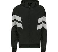 Urban Classics Men's Crinkle Panel Track Jacket Jacket, Black (Blk/Wht 00050), 5XL Plus