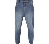 Urban Classics Men's Cropped Tapered Jeans, Middeep Blue, W34