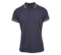 Urban Classics Men's Double Stripe Poloshirt Sweater, Blue (Navy/White/Fire Red 01243), M