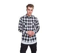 Urban Classics Men's flannel shirt, Blk/Wht, XL
