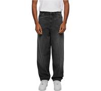 Urban Classics Men's Heavy Ounce Baggy Fit Jeans Pants, Black Washed,