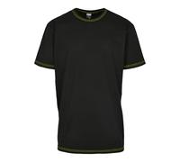 Urban Classics Men's Heavy Oversized Contrast Stitch Tee T-Shirt, Black/electriclime, L