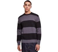 Urban Classics Men's Sweatshirt Heavy Oversized Striped – Black/Darkshadow L