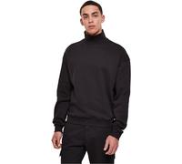 Urban Classics Men's High Rib Neck Crew Sweatshirt, Black, XXL