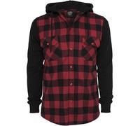 Urban Classics Hooded Checked Flannel Flanel Shirt black red M