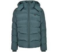 Urban Classics Men's Hooded Puffer Quilted Interior Padded Jacket with Elasticated Cuffs, High Neck Zipper, Removable Hoodie