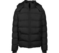 Urban Classics Men's Hooded Puffer Quilted Interior Padded Jacket with Elasticated Cuffs, High Neck Zipper, Removable Hoodie