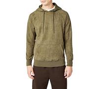 Urban Classics Men's Imitation Suede Hoodie Sports, Green (Olive 176), M