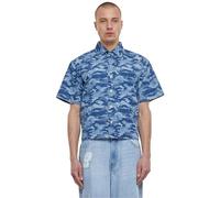 Urban Classics Men's Laser Camo Printed Boxy Shirt, Bluelasercamo, XL