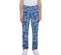 Urban Classics Men's Laser Camo Printed Jeans Pants, Bluelasercamo,