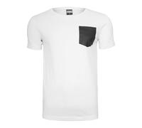 Urban Classics Men's Leather Imitation Pocket Tee T-Shirt, Multicoloured (Wht/blk 00224), Large