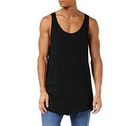 Urban Classics Men's Long Shaped Open Edge Loose Tank Sports top, Black (Black 7), L