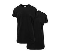Urban Classics Men's Long Shaped Turnup Tee Pack of 2 T-Shirt, Black, M