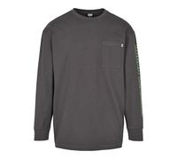 Urban Classics Men's Longsleeve Neon Logo Boxy Pocket Ls T-Shirt, darkshadow, M