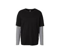 Urban Classics Men's Longsleeve T-shirt Oversized Double Layer Striped Ls Tee T Shirt, Black, L UK