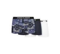 Urban Classics Men's Organic Boxer Shorts, Pack of 3, Bandana Navy + Navy + White, XS