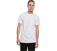 Urban Classics Men's Organic Cotton Basic Pocket T-Shirt Top with Chest Pocket in Black or White, Sizes S - 5XL, White, M