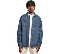 Urban Classics Men's Oversized Denim Pocket Shirt, Mid Indigo Washed, 5XL